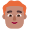 Man- Medium Skin Tone- Red Hair emoji on Microsoft